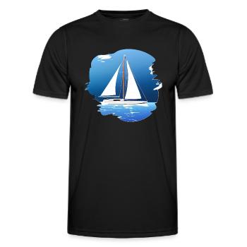 Sailing Sailing Sailing Sailing Sailboat - Men's Functional T-Shirt - black - Front - AI Model Male 178 dark (178cm)