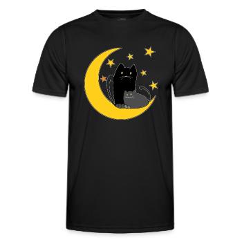 Katzen - Männer Funktions-T-Shirt - Schwarz - Vorne - AI Model Male 178 dark (178cm)