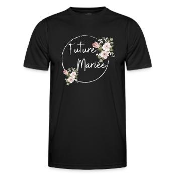 Future mariée floral - T-shirt sport Homme - noir - Devant - AI Model Male 178 dark (178cm)