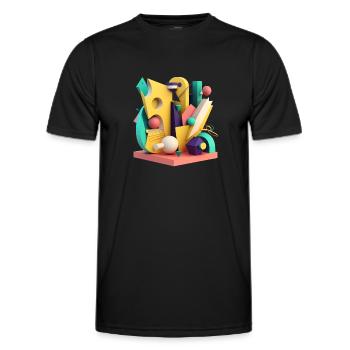 .3D - Men's Functional T-Shirt - black - Front - AI Model Male 178 dark (178cm)