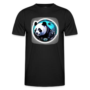 Panda de l’espace futuriste - T-shirt sport Homme - noir - Devant - AI Model Male 178 dark (178cm)