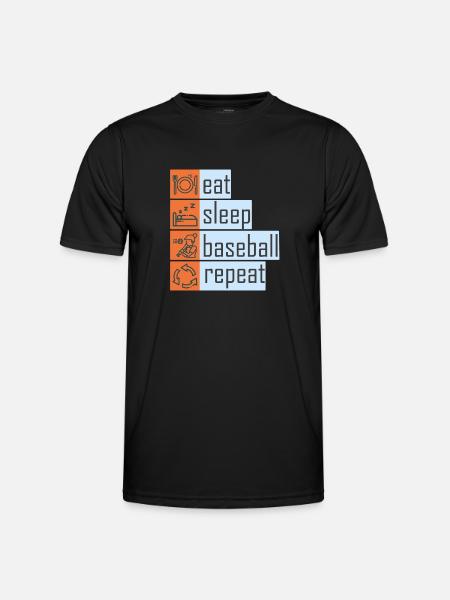 Eat Sleep Baseball Repeat - Men's Functional T-Shirt - black
