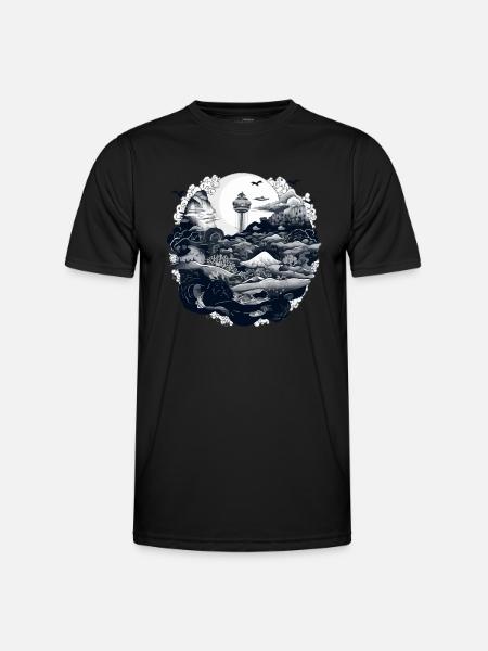 Wunder des Ozeans - Männer Funktions-T-Shirt - Schwarz