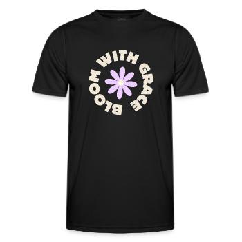 bloom with grace - Men's Functional T-Shirt - black - Front - AI Model Male 178 dark (178cm)