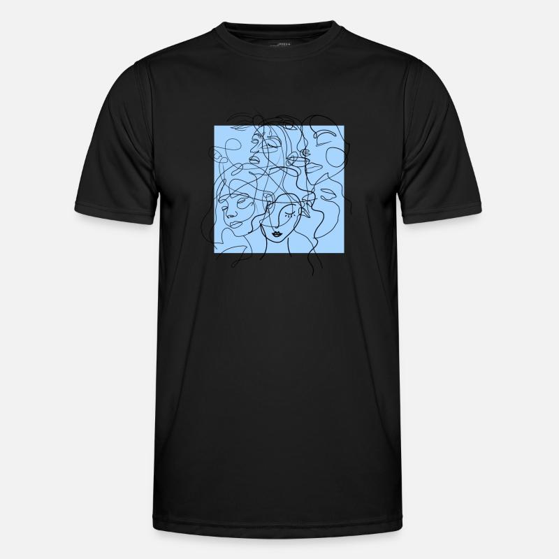 Face line blue Men's Functional T-Shirt