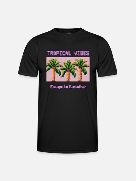 Tropical Vibes Escape to Paradise - Men's Functional T-Shirt - black
