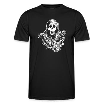 Geist Geister Geisterstunde Halloween - Männer Funktions-T-Shirt - Schwarz - Vorne - AI Model Male 178 dark (178cm)