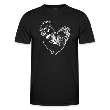 Poulet Poulailler Volaille Coq Ferme - T-shirt sport Homme - noir - Devant - AI Model Male 178 dark (178cm)