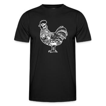 Poulet Poulailler Volaille Coq Ferme - T-shirt sport Homme - noir - Devant - AI Model Male 178 dark (178cm)