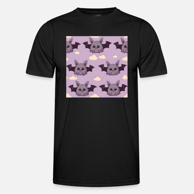 Comic Bat Adventures: Cute Bats - Men's Functional T-Shirt - black