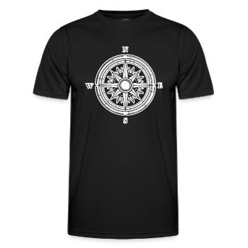 Kompass Nautik Segelboot Seefahrer - Männer Funktions-T-Shirt - Schwarz - Vorne - AI Model Male 178 dark (178cm)