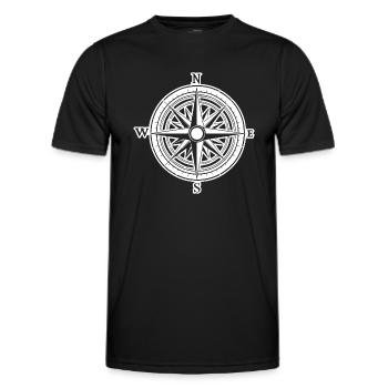 Kompass Nautik Segelboot Seefahrer - Männer Funktions-T-Shirt - Schwarz - Vorne - AI Model Male 178 dark (178cm)