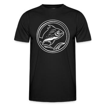 Fish Fishing Sea Fishing - Men's Functional T-Shirt - black - Front - AI Model Male 178 dark (178cm)