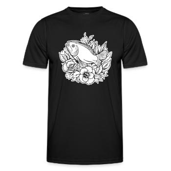 Fish Fishing Sea Fishing - Men's Functional T-Shirt - black - Front - AI Model Male 178 dark (178cm)