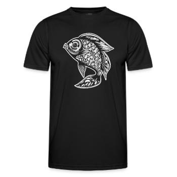 Fish Fishing Sea Fishing - Men's Functional T-Shirt - black - Front - AI Model Male 178 dark (178cm)