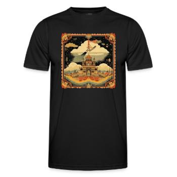 Peinture asiatique - T-shirt sport Homme - noir - Devant - AI Model Male 178 dark (178cm)