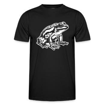 Frosch Amphibie Kröte - Männer Funktions-T-Shirt - Schwarz - Vorne - AI Model Male 178 dark (178cm)