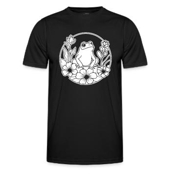 Crapaud amphibien grenouille - T-shirt sport Homme - noir - Devant - AI Model Male 178 dark (178cm)