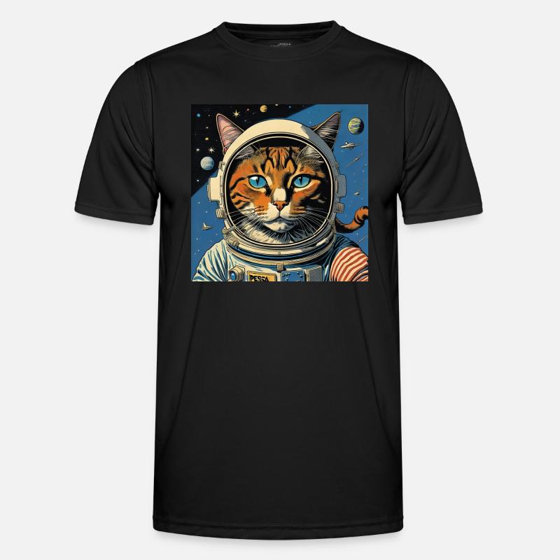 Spacecat Comicstyle - Men's Functional T-Shirt - black