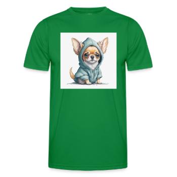 Chihuahua im Hoodie. - Männer Funktions-T-Shirt - Kelly Green - Vorne - AI Model Male 178 dark (178cm)