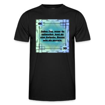 Zitat Sprüche - Männer Funktions-T-Shirt - Schwarz - Vorne - AI Model Male 178 dark (178cm)