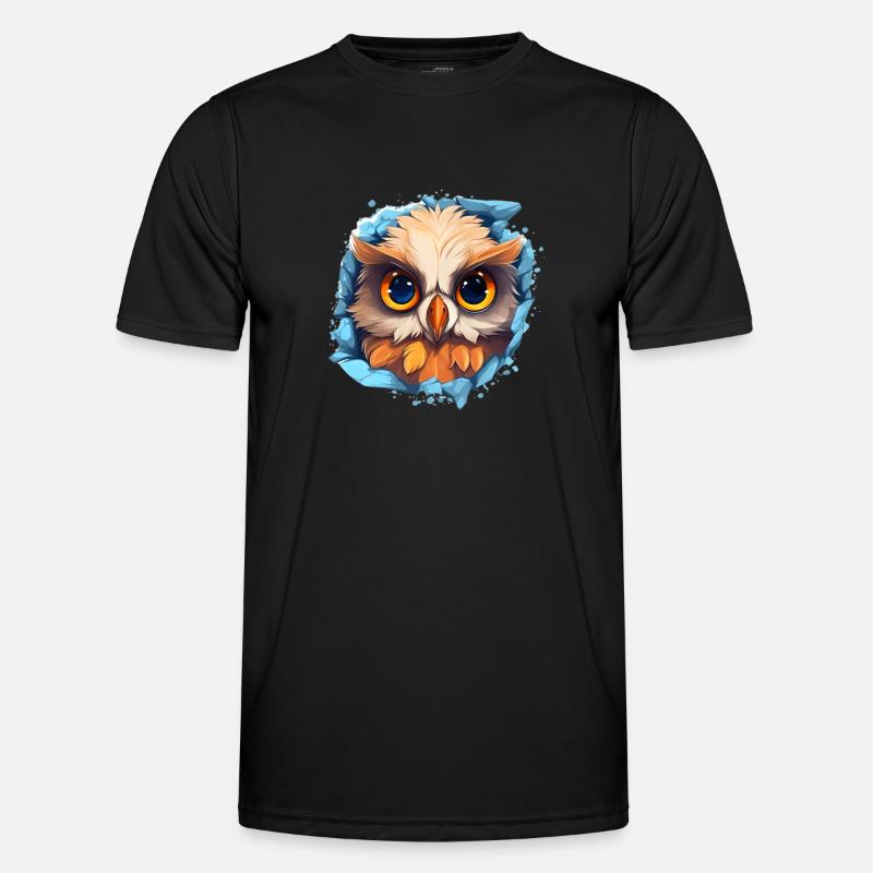 Niedliche Wachsame Eule | Nachtschwärmer Eule - Männer Funktions-T-Shirt - Schwarz