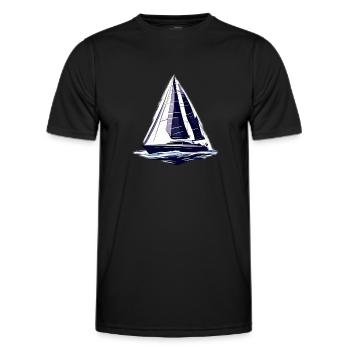 sailing ship sailing sailing sailor sailboat - Men's Functional T-Shirt - black - Front - AI Model Male 178 dark (178cm)