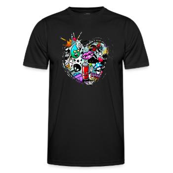 Graffiti-Stil Splash Hip-Hop-Farben Malerfarbe - Männer Funktions-T-Shirt - Schwarz - Vorne - AI Model Male 178 dark (178cm)