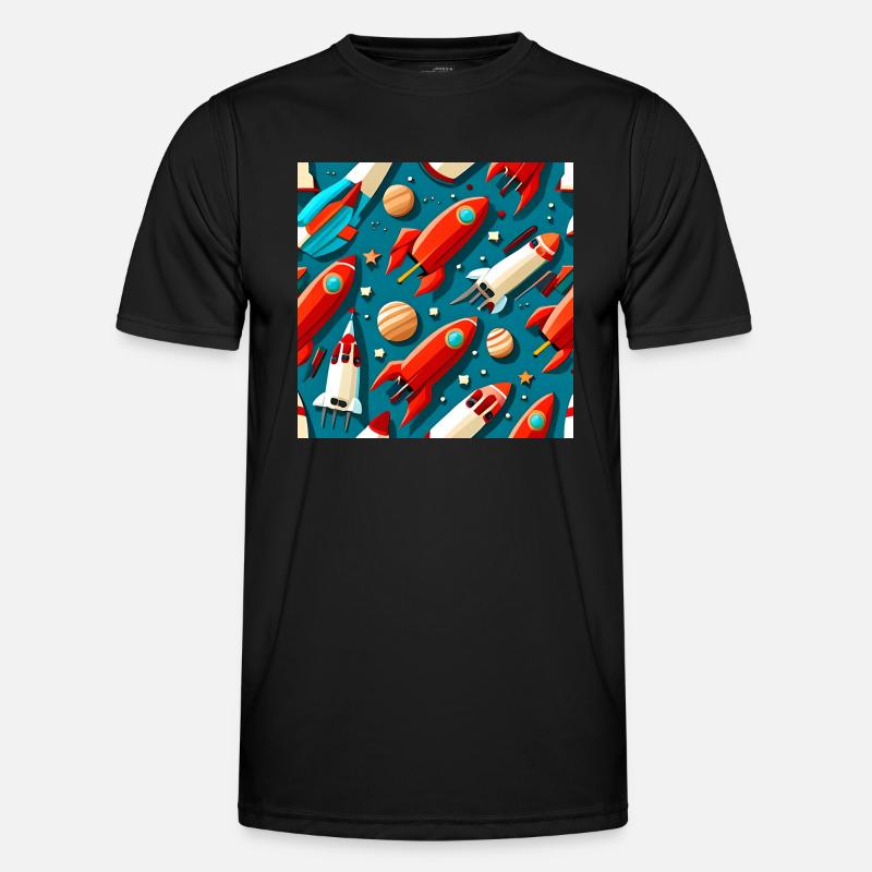Star Ship Pattern - Men's Functional T-Shirt - black