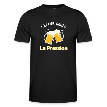 Savoir gérer la pression - T-shirt sport Homme - noir - Devant - AI Model Male 178 dark (178cm)