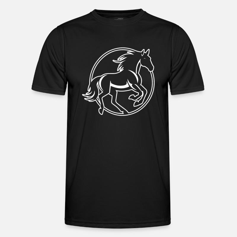 Pferd Pferdekopf Pony - Männer Funktions-T-Shirt - Schwarz