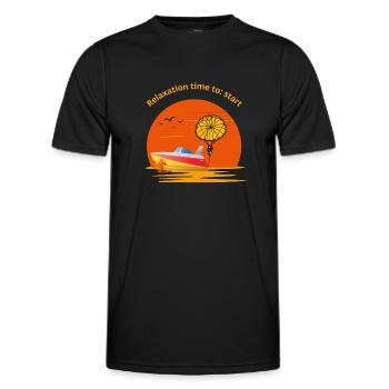 Entspannungszeit zum Start - Männer Funktions-T-Shirt - Schwarz - Vorne - AI Model Male 178 dark (178cm)