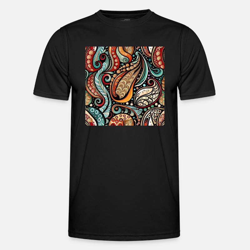 Zentangle Paisley Pattern - Men's Functional T-Shirt - black
