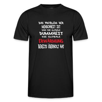 T-Shirt with German Text "Gen Globale Warming" - Männer Funktions-T-Shirt - Schwarz - Vorne - AI Model Male 178 dark (178cm)