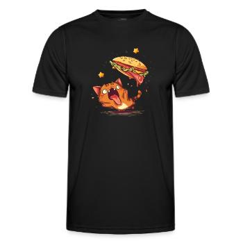 Cat and Taco A Perfectly Delicious Pair - Männer Funktions-T-Shirt - Schwarz - Vorne - AI Model Male 178 dark (178cm)