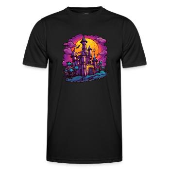 Halloween Château hanté Clipart - T-shirt sport Homme - noir - Devant - AI Model Male 178 dark (178cm)