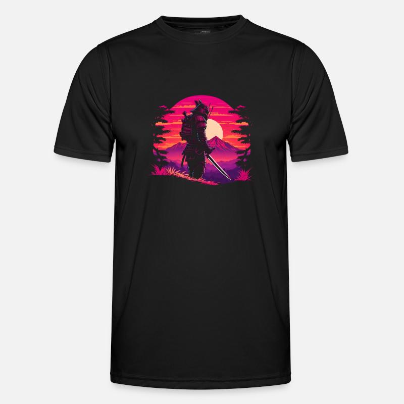 Synthwave Sci-Fi Samurai - Men's Functional T-Shirt - black