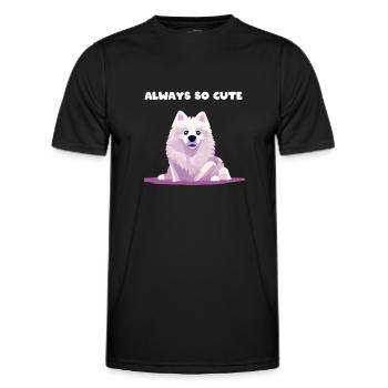 Samoyède chien mignon mignon mignon chien de traîneau mignon - T-shirt sport Homme - noir - Devant - AI Model Male 178 dark (178cm)