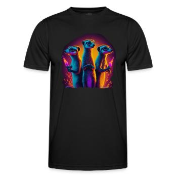 Neon-Erdmännchen - Männer Funktions-T-Shirt - Schwarz - Vorne - AI Model Male 178 dark (178cm)