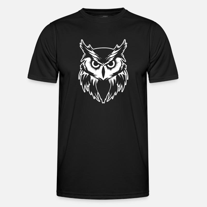 Eule Eulen Vogel Vögel - Männer Funktions-T-Shirt - Schwarz