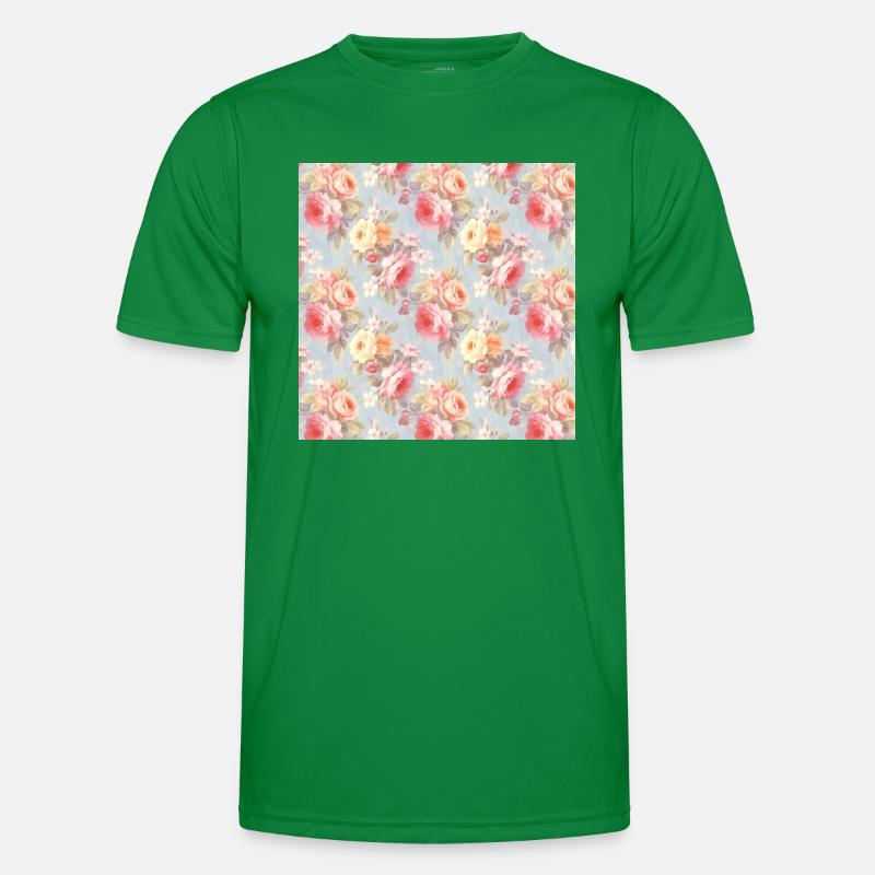 Roses Seamless Pattern Beautiful Elegant Aesthetic Men's Functional T-Shirt