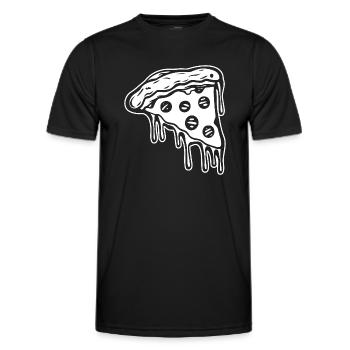 Pizza Restauration rapide Pizzeria - T-shirt sport Homme - noir - Devant - AI Model Male 178 dark (178cm)