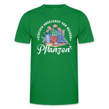 Einfach abgelenkt Gärtner Gärtnerin Sprüche Damen - Männer Funktions-T-Shirt - Kelly Green - Vorne - AI Model Male 178 dark (178cm)