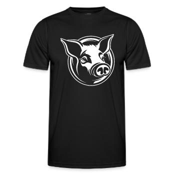 Pig Piggy Sow - Men's Functional T-Shirt - black - Front - AI Model Male 178 dark (178cm)