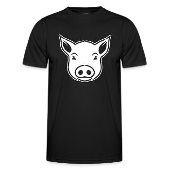 Pig Piggy Sow - Men's Functional T-Shirt - black - Front - AI Model Male 178 dark (178cm)
