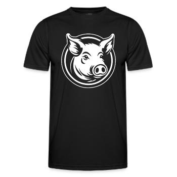 Pig Piggy Sow - Men's Functional T-Shirt - black - Front - AI Model Male 178 dark (178cm)