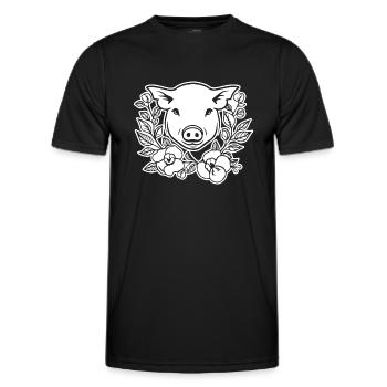 Pig Piggy Sow - Men's Functional T-Shirt - black - Front - AI Model Male 178 dark (178cm)