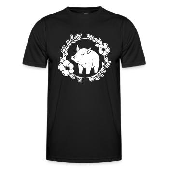 Pig Piggy Sow - Men's Functional T-Shirt - black - Front - AI Model Male 178 dark (178cm)