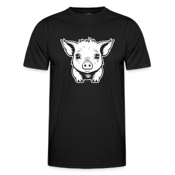 Pig Piggy Sow - Men's Functional T-Shirt - black - Front - AI Model Male 178 dark (178cm)