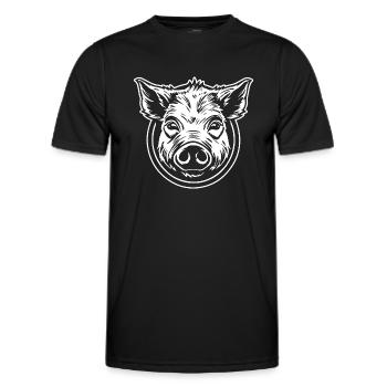 Pig Piggy Sow - Men's Functional T-Shirt - black - Front - AI Model Male 178 dark (178cm)
